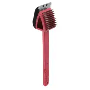 14" Grill Brush Steel Bristle Grill Clean Brush,, Scour Pad Red