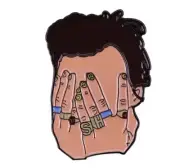 HARRY STYLES HANDS OVER FACE ENAMEL PIN - FREE AU POST - AU STOCK