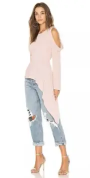 NWT BCBG MAXZARIA ESTE COULD SHOULDER ASYMMETRICAL TOP TUNIC SIZE XS