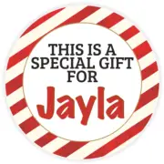 This is a Special Gift for Jayla - 100 Pack Circle Stickers 3 Inch - Christmas