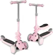 Patineta Scooter Con Asiento Removible Llantas Con Luces Para Niñas Color Rosada