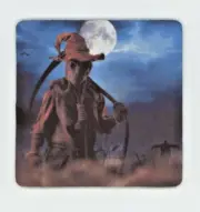 Scarecrow Grim Reaper Halloween COASTER - Spooky Decoration