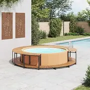 Elegant Spa Surround 273x53 cm | Durable Solid Acacia Wood with Natural Oil Finish | Versatile Hot Tub Enclosure | Weather-Resistant Outdoor Use|Sturdy Aluminium Frame|Hot Tub Accessories Not Included