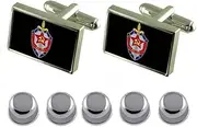 [Select Gifts] Shirt Dress Studs KGB Secret Agent Militairy USSR Flag Cufflinks