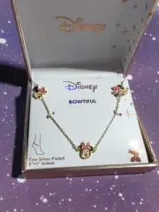 Disney Bowtiful Minnie Mouse Fine Silver Plated Anklet 9”+1” New In Box Gift