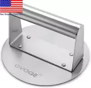 Stainless Steel Smashed Burger Press 6 Inch Round Burger Smasher Griddle Hamburg