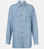 [The Row] The Row Nesson oversized linen denim shirt AU 10 blue
