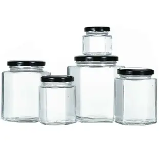 六棱玻璃瓶辣椒儲物罐六角蜂蜜果醬菜密封罐頭瓶子食品包裝瓶帶蓋