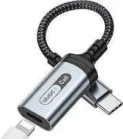 USB C to Lightning Audio Adapter for iPad Pro 10 2022, Type C Male to MFi Certified Lightning Female Headphone Converter for Apple iPad Air 4 Mini 6 MacBook to Earphones Connector Music Call Support
