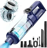 MONOZEL Handheld Vacuum Cordless - Car Vacuum Cleaner with Brushless Motor, 15000Pa Strong Suction, LED Light, Type C Cable, 2 Fliters, Portable Hand Vacuum for Home, Pet and Car