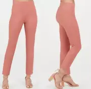 Spanx Terracotta polished ankle slim cotton blend stretch pants size S long NWT