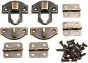 27 X 30Mm Antique Bronze Hasp Latch and Mini Box Hinges, Mini Decorative Lock Bu