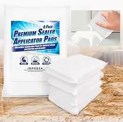 4 Pack Sealer Applicator Pad to Seal Tile, Marble, Granite, Natural Stone, Slate, Travertine and Grout Surfaces with Advanced Microfiber