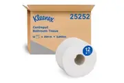New Kleenex 25252 Centre Pull Toilet Tissue Paper 2Ply - White Carton (12 Rolls)