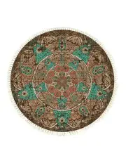 [SOGA] Mandala Round Area Thick Anti-slip Doormat 90cm in Multi