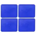 Pyrex 7212-PC 11 Cup Cadet Blue Plastic Replacement Lid Cover 4PK for Glass Dish