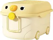 Cartoon Duck-Shaped Storage Box,Toy Storage baske with Casters and handle,Creative Building Block Top Cover Basket,Space Saving Baby Clothes Storage Case,for Playroom Kids,Family 43x63.5x36cm