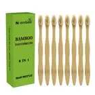 Bamboo Toothbrush Boar Bristles 100% Biodegradable and Natural 8 Pieces of On...