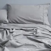 Canningvale Vintage Deep Sheet Set - Smokey Grey Melange, Deep King, Softwash Cotton