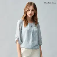 在飛比找momo購物網優惠-【Master Max】袖子造型親膚七分袖雪紡上衣(8317