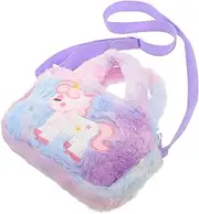 [Ipetboom] Unicorn Plush Crossbody Bag for Little Adorable Durable Zippered Handbag Shoulder Strap Cute Travel Organizer for Unicorn Present Tie Dye