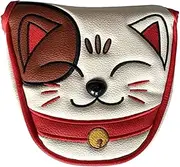 F Fityle Golf Mallet Putter Cover Head Cover with Lucky Cat Design Magnetic Head Protector Club Covers