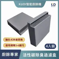 在飛比找momo購物網優惠-【KUDI 庫迪】KUDI智能廚餘機 活性碳過濾盒 4個裝(