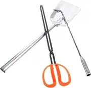 ETHZZLE 3-Piece Set Fireplace Tool Kit Coal Ash Shovel Fire Poker Fire Tong Home Barbecue Tool Wall Oven Accessory