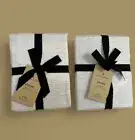 New Set Of 2 West Elm Tencel Cotton Matelasse One KING Shams Stone White