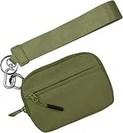 [Generic] Wristlet Pouch Keychain | Women Coin Purses - Waterproof Nylon Key Ring Wallet, Compact Credit Card Wallet with Hand Strap for Protection and Safety