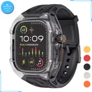 For Apple Watch Ultra 9 8 7 49mm 44mm 45mm Rubber Strap Band Transparent Case