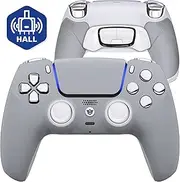 HEXGAMING ULTIMATE Hall Effect Wireless Controller Compatible with ps5-4 Back Buttons, Mouse-Click Hair Triggers, Interchangeable Thumbsticks - New Hope Gray