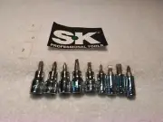 3/8"-1/4" DRIVE SOCKET BIT SET S-K 9pc USA