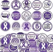 Jetec 150 Pcs Domestic Violence Awareness Pins Purple Ribbon Pins Bulk Pancreatic Cancer Awareness Button Badges for Lupus Overdose Alzheimers Disease Charity Public Event