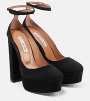 [Aquazzura] Aquazzura Blake suede platform pumps AU 11.5 black