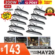 10 X 200W UFO LED High Bay Lights Industrial Workshop Warehouse Factory Lamp