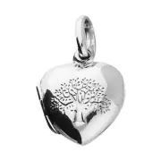 Tree of Life Locket Heart Solid Sterling Silver 925 Hallmark With Chain