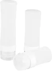 OFFIGAM 3pcs Silicone Cosmetics Storage Bottles Portable Travel Empty Bottles for Lotion Includes White Lightweight Durable Design for Easy Packing