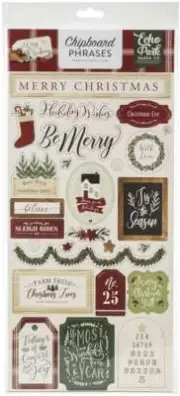 A Cozy Christmas Chipboard 6"X13" Phrases