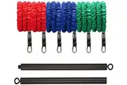 Fitness Passion 30-150LBS Adjustable Pilates Bar Kit with Resistance Band, Anti-Break, Portable Fitness Exercise Workout Toning Bar Stick for Stretching Twisting Sit-Up, Home Workout Equipment Men Women