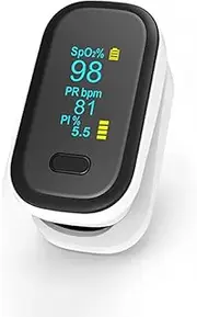Finger Clip Portable Heart Rate Tester, Finger Oxygen Monitor, Fast Spo2 Reading Oximeter, Portable Oxygen Reader with OLED Screen-White