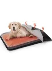 Pecute Large Dog/Cat Self Warming Dog Bed With Blanket Gray 22x35 Plush