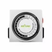 BN-LINK Heavy Duty Mechanical Timer Dual Outlet 24 Hours 3 Prongs Christmas