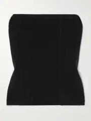 [LISA YANG] LISA YANG - Ami Strapless Cashmere Top - Black - 1 1 Black