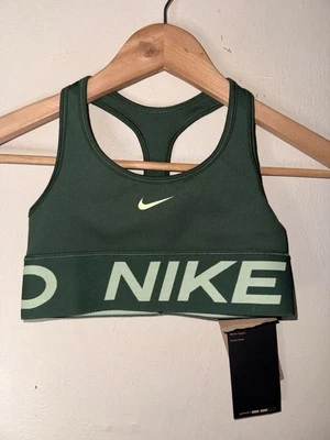 Nike Pro Swoosh Sports Bra Girls Size XS Green New With Tags