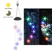 6LED Sea Urchin Shaped Solar Power Wind Chimes Light Color Changing Decoration Light Outdoor Indoor Hanging Light