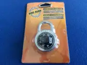 Lock: Bike Gear round combination padlock, hardened shackle,easy-to-read numbers