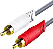Double 2RCA Male Audiophiles Connection Cord, Enameled OFC Wire for HiFi Sound Home Theaters and Speakers