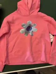 Epic Threads Girls Flip Sequin Flower Pullover Hoodie Size L (12-14)Pink NWT!