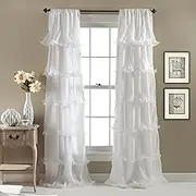 Lush Decor Nerina Window Curtain, 84 by 54-Inch, White
